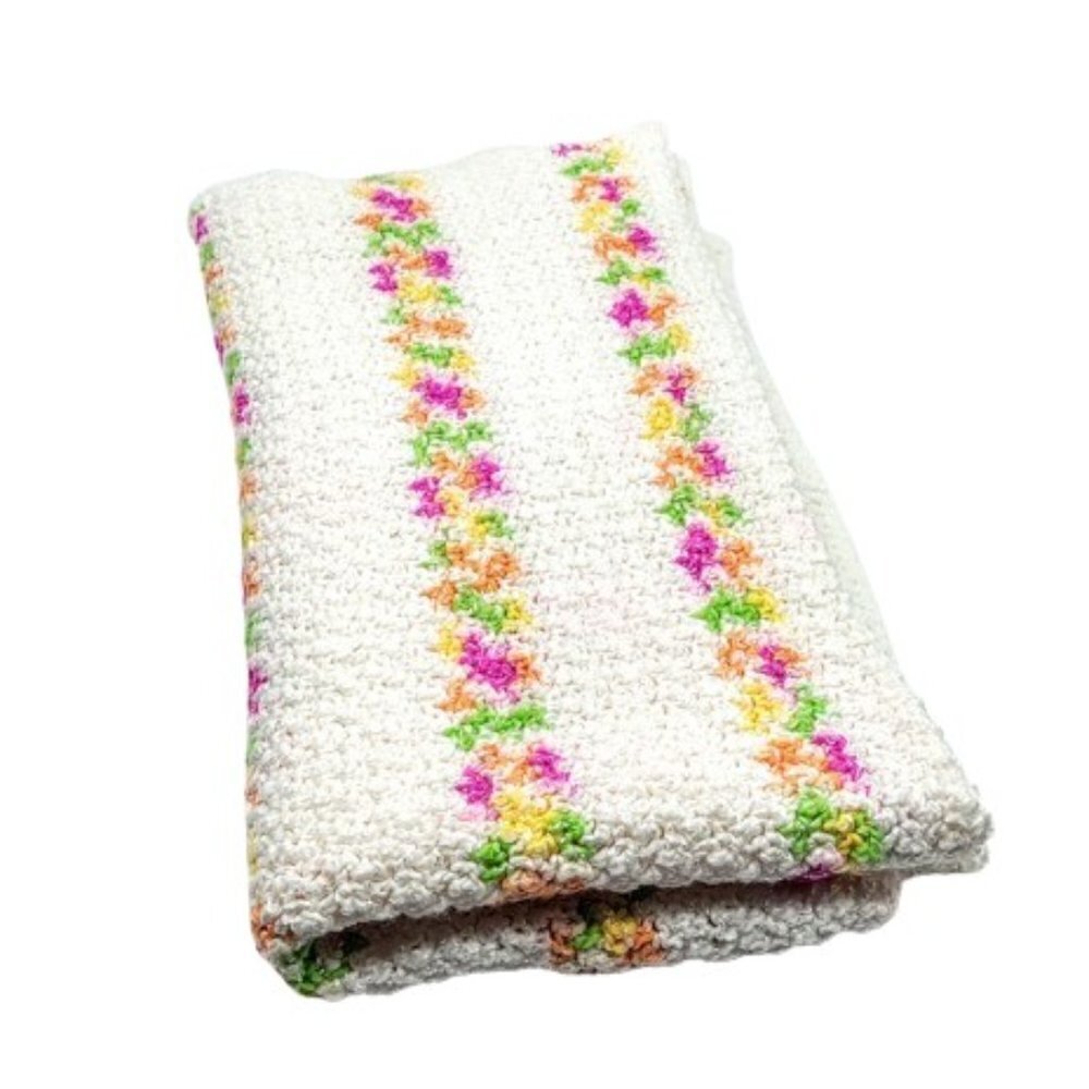 Handmade Floral Stripe Baby Blanket